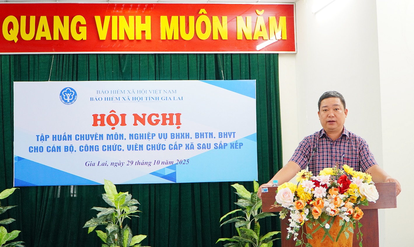 Gia Lai: Tập huấn nghiệp vụ BHXH, BHYT cho cán bộ cấp xã sau sắp xếp