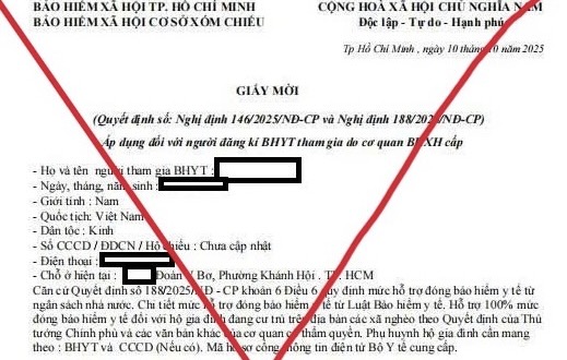 TP. Hồ Chí Minh: Lại xuất hiện giả giấy mời cơ quan BHXH