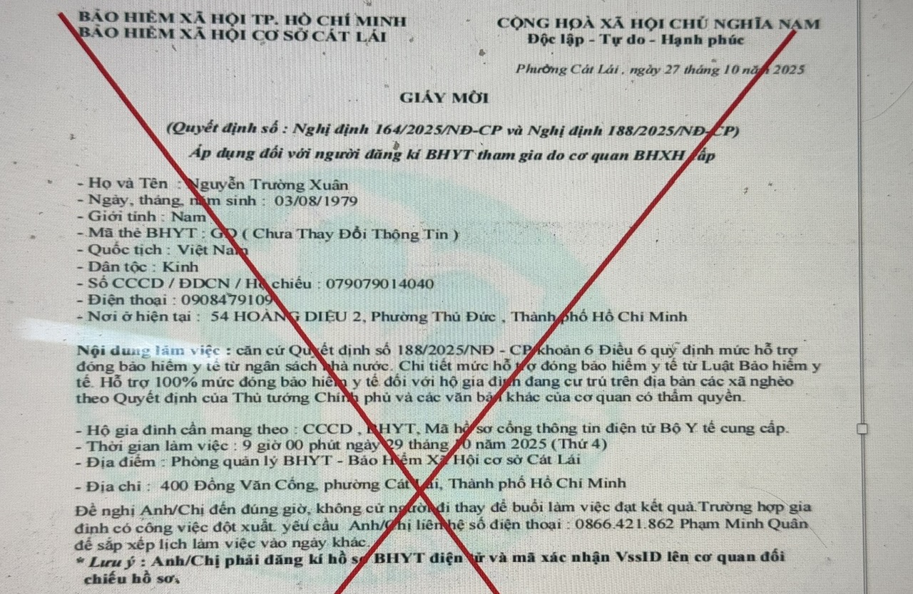 Xuất hiện lừa người dân hỗ trợ BHYT và hoàn trả 50% chi phí khám chữa bệnh do ảnh hưởng bão YAGI