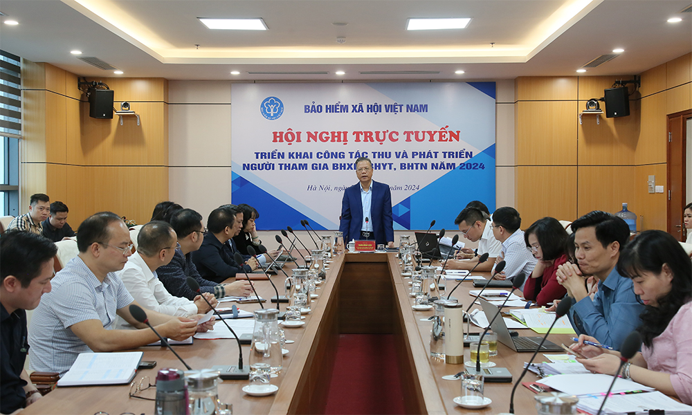 Hội nghị trực tuyến toàn Ngành về công tác thu và phát triển người tham gia BHXH, BHYT năm 2024